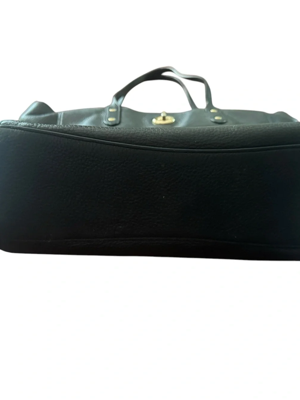 Coach Black Pebbled Leather Tote with Gold Turnlock